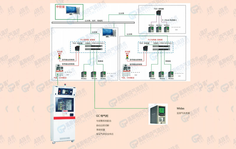 Features of GDS/GMS gas detection and alarm system